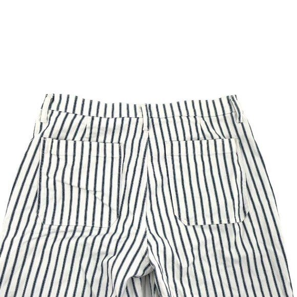 J. Crew High-Rise Slim Wide-Leg Cropped Jean Nautical Stripe size 32 Petite - Picture 7 of 10